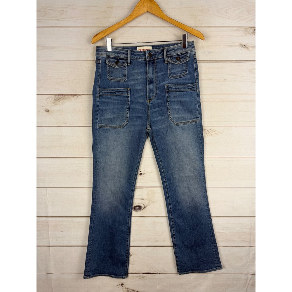 Driftwood Jeans Womens 28 Stella High Rise Patch Pocket Flare Stretch Comfort